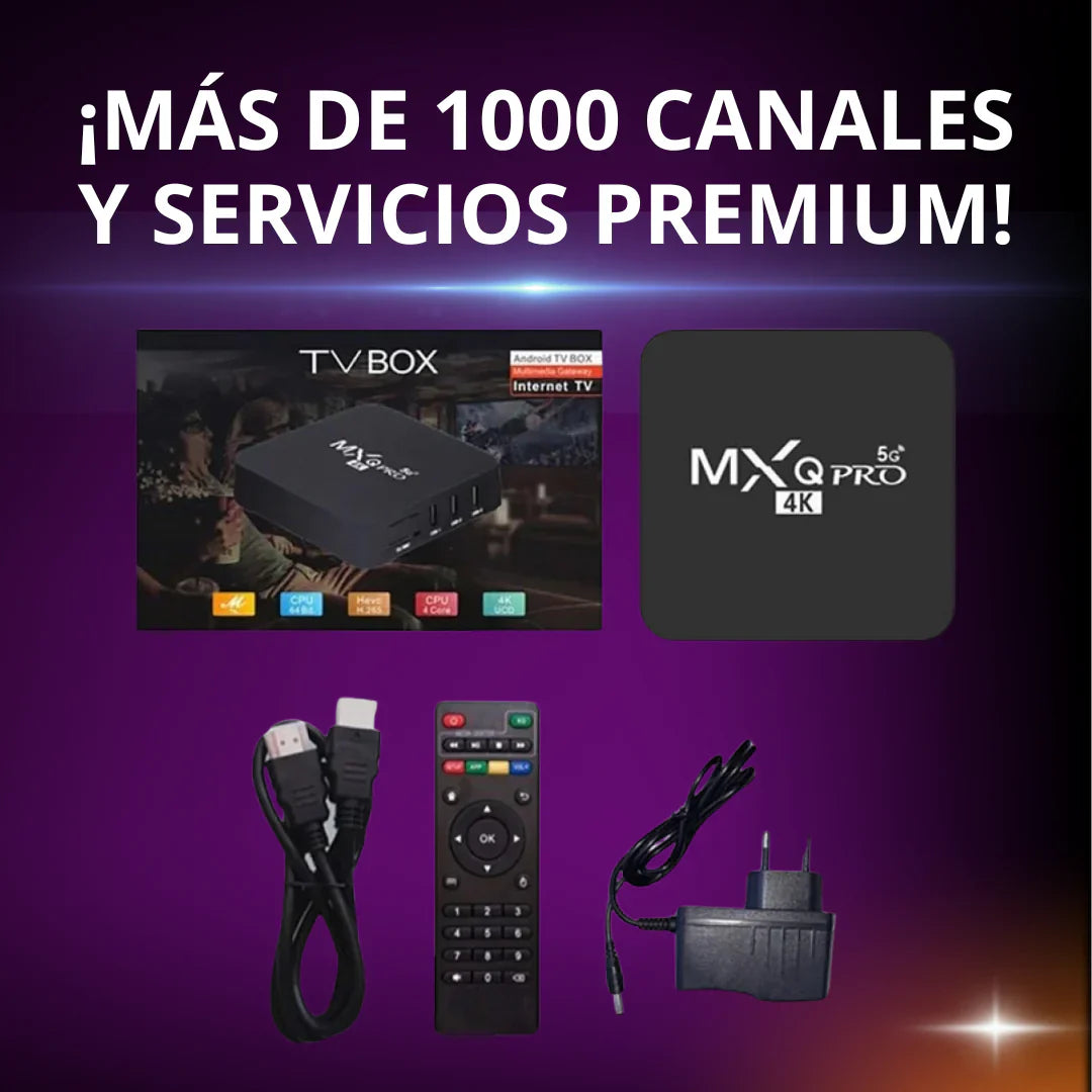 Mx Pro TV Box Max® | Decodificador 4 k Original + Control + MAGISTV 12000 Canales Nacionales e Internacionales